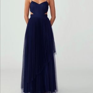 Pleated Cut Out Gown (Red)